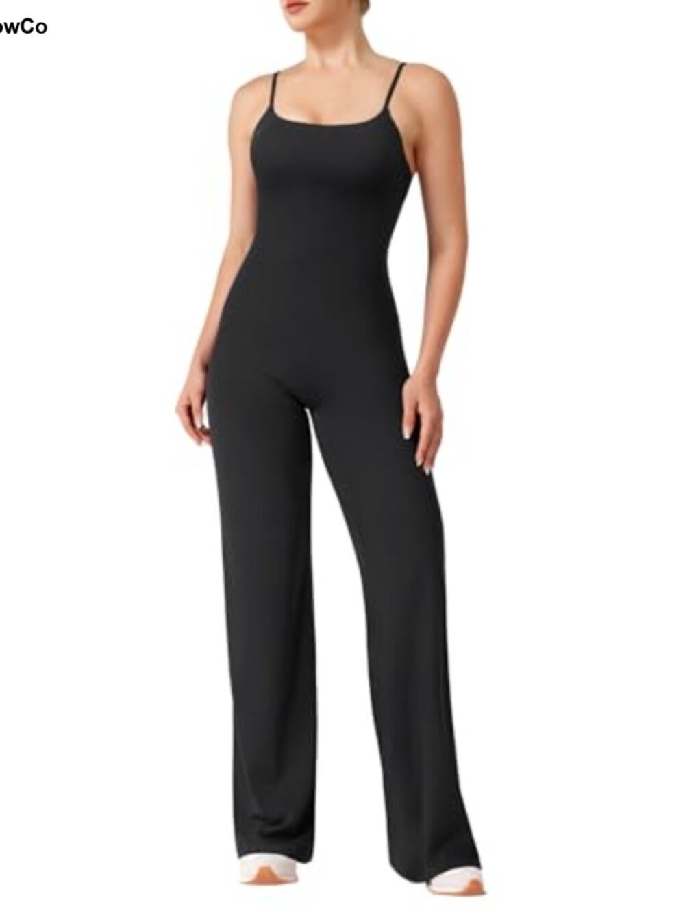 Womens Sleeveless Wide Leg Jumpsuit Adjustable Straps Nylon Spandex
